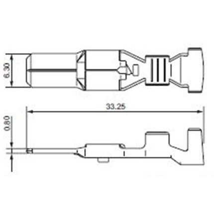 Yazaki Female Terminal 7114-4143-02 (Ford 1C1T-14421-AA), YESC 6.3 mm, 5.0 mm², Sealed, Tin Plated