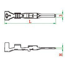 CID101-1.5-MS1 Drop In for Yazaki 7114-1305, Male Terminal, 62 Series Type Z, Sealed, 20-18 TXL, Tin Plated